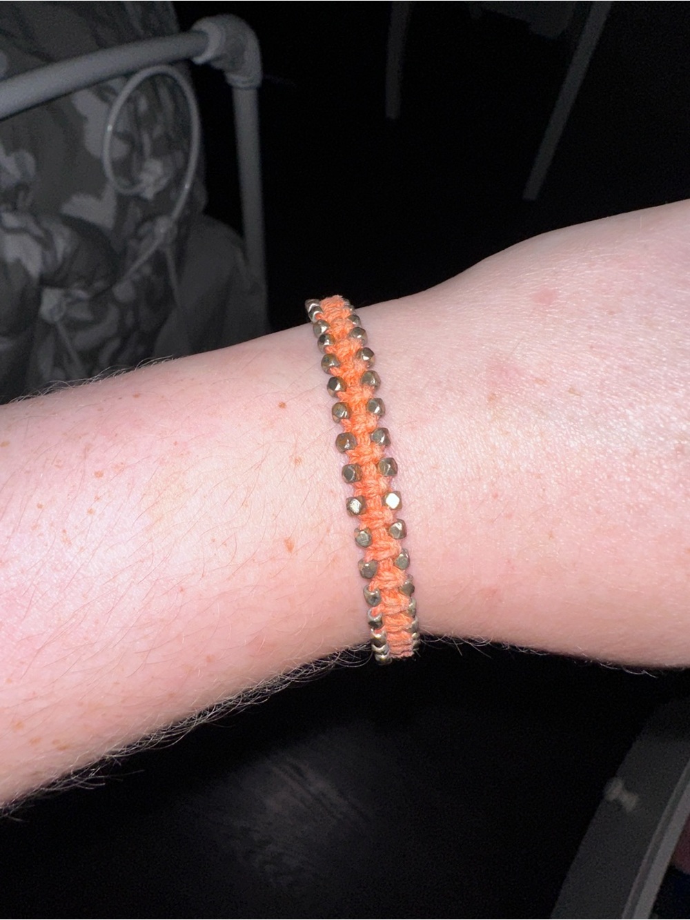 Orange Beaded Stretch Bracelet